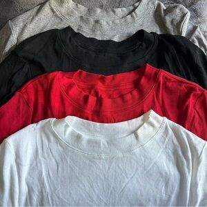 Target Women's Ribbed Tops - Gray, Black, Red, White